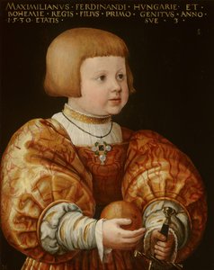 Porträt von Maximilian von Österreich (1527-1576), im Alter von drei Jahren, 1630 von Jakob Seisenegger