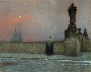Früher Abend in Hradcany von Jakub Schikaneder