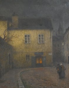 Eine Straßenecke in Prag von Jakub Schikaneder