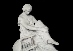 Sappho, griechische Dichterin der Antike. Marmorskulptur von James Pradier von James Pradier