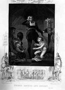 Prinz Arthur und Hubert, in König Johann von William Shakespeare, graviert von J. Rogers von James (after) Northcote