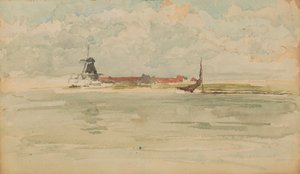 Eine kleine rote Note - Dordrecht, 1884 von James Abbott McNeill Whistler
