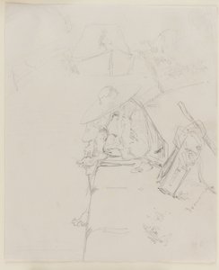 Ein Mann, der am Rand einer Mauer sitzt, 1858 von James Abbott McNeill Whistler