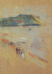 Figuren am Strand in der Nähe von Klippen von James Abbott McNeill Whistler