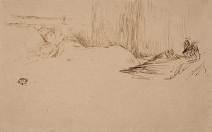 Mädchen liest im Bett von James Abbott McNeill Whistler