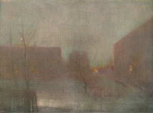 Nocturne Trafalgar Square Chelsea Schnee, 1876 1903-1904