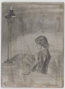 Lesen bei Lampenlicht von James Abbott McNeill Whistler