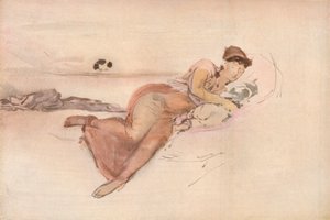 Rosa und Pink, Die Siesta der Mutter, ca. 1875 von James Abbott McNeill Whistler
