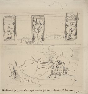 Skizze des Pfauenraums, 1898 von James Abbott McNeill Whistler