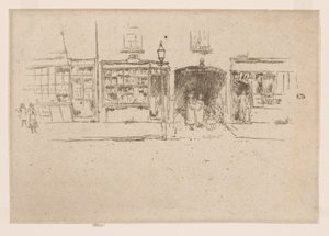 Der Friseursalon, Chelsea, ca. 1886-88 (Radierung; Tinte auf Papier)