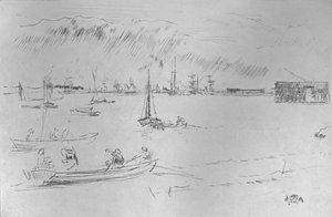 Die Themse Richtung Erith, ca. 1877, 1904 von James Abbott McNeill Whistler