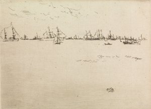 Truppenschiffe, aus einer Serie von zwölf Radierungen mit dem Titel Die Marineparade, 1887