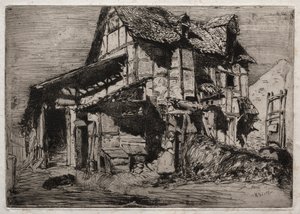 Zwölf Radierungen aus der Natur: Das unsichere Mietshaus, 1858 von James Abbott McNeill Whistler