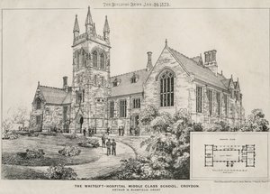 Das Whitgift Hospital Middle Class School, Croydon, 1873 von James Akerman