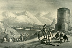 Das Tal von Maidan und der Buzrak-Turm, 1842, 1901 von James Atkinson