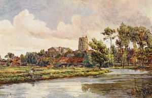 Der Waveney bei Beccles, mit der Kirche St. Michael
