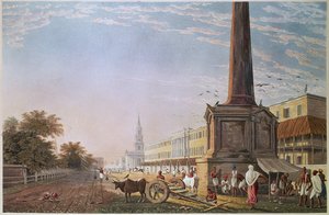 Writers Buildings, Kalkutta, graviert von Robert Havell, veröffentlicht 1824