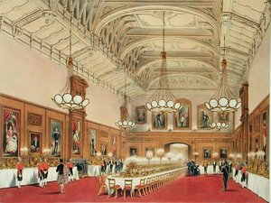Die Waterloo-Galerie, Windsor Castle, beim Besuch des Kaisers von Russland von James Baker (after) Pyne