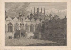 Ansicht der Kapelle und Halle des Oriel College