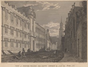 Ansicht des Exeter College, All Saints Church, vom Turl
