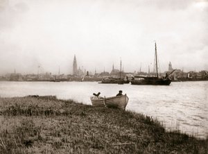 Ruderboot an einem Kanal, Rotterdam, 1898 von James Batkin