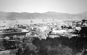 Lambton Harbour und Queens Wharf, Wellington, Neuseeland, 1870 von James Bragge