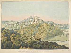 Ansicht von Dynevor Castle, mit Blick auf den Fluss Towy und Golden Grove von James Bretherton