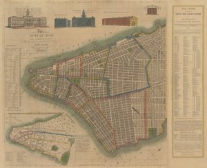Die Stadt New York: Longworths erläuternde Karte und Plan, 1817 von James DeForest Stout
