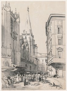 Skizzen zu Hause und im Ausland: Lyons Kirche von St. Hezier, Oktober 1832 von James Duffield Harding