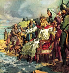 König Knut trotzt den Wellen von James Edwin McConnell