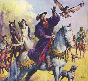 König Heinrich VIII. und Anne Boleyn auf der Jagd