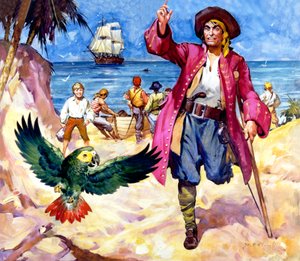 Long John Silver und sein Papagei