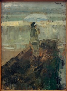 Die Dame auf dem Wellenbrecher