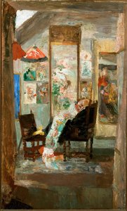 Skelett, das chinesische Objekte studiert von James Ensor