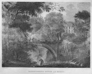 Barskimming House und Brücke, 1804 von James Fittler