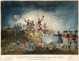 Abwehr der Briten bei Fort Erie, am 15. August 1814, um 2 Uhr morgens, veröffentlicht 1841