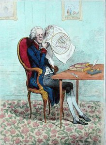 Ein scharfsichtiger Politiker entdeckt die britischen Eroberungen, veröffentlicht von Hannah Humphrey im Jahr 1795