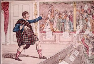 Eine Parodie von Macbeths Monolog im Covent Garden Theatre, veröffentlicht von Walker im Jahr 1809