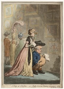 Ein Blick auf Christies; oder Tally-ho, & seine Nimeney-Pimmeney beim Morgenspaziergang von James Gillray
