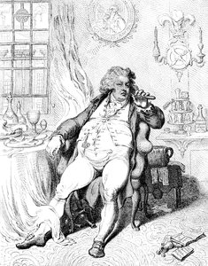 Ein Genussmensch unter den Schrecken der Verdauung, 1792 von James Gillray