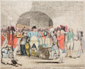 Eine neue Art, die Staatsschulden zu bezahlen von James Gillray