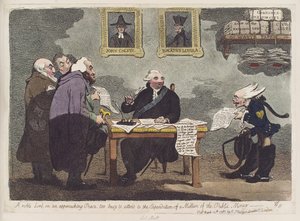 Ein edler Herr, bei einem bevorstehenden Frieden zu beschäftigt, um sich um die Ausgabe von einer Million öffentlicher Gelder zu kümmern von James Gillray von James Gillray