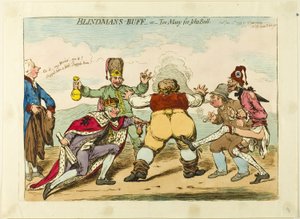 Blindekuh oder Zu viele für John Bull von James Gillray