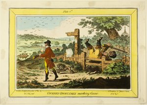 Cockney-Sportler beim Markieren von Wild von James Gillray