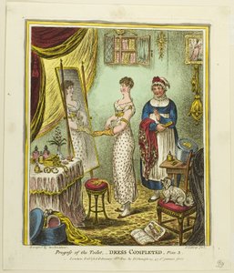 Kleid Fertiggestellt, Platte drei von Fortschritt der Toilette von James Gillray
