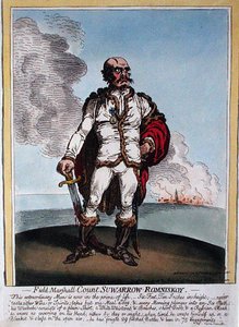 Feldmarschall Graf Suwarrow-Rominiskoy (1729-1800), veröffentlicht von Hannah Humphrey im Jahr 1799