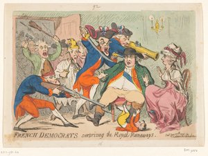 Ludwig XVI. und Marie Antoinette während ihrer Flucht, 1791 von James Gillray