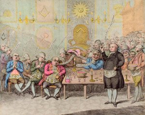 Freimaurerische Anekdote - von James Gillray (1757-1815) - Englische Karikatur gegen Graf Cagliostro (Alessandro, Graf von Cagliostro (Giuseppe Balsamo) von James Gillray