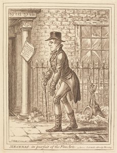 Maecenas, auf der Suche nach den Schönen Künsten von James Gillray