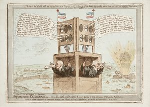 Oppositionstelegraphen, oder Der kleine hellsichtige Anwalt, der ein wahres Beispiel patriotischer Information gibt, 21. Juni 1798 von James Gillray